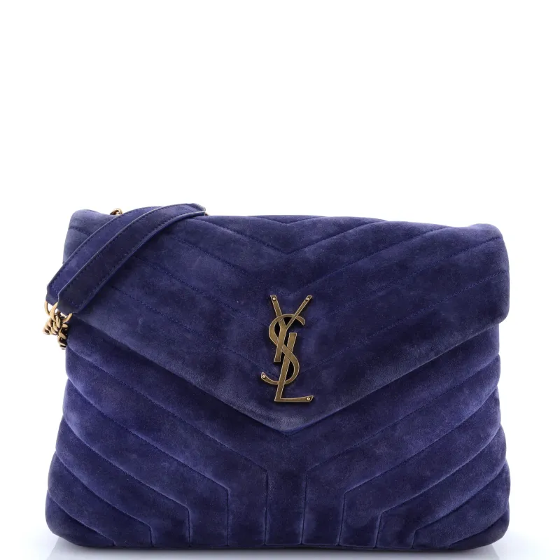 Pre-Loved Saint Laurent Loulou Shoulder Bag Matelasse Chevron Suede Medium sold by Zulily