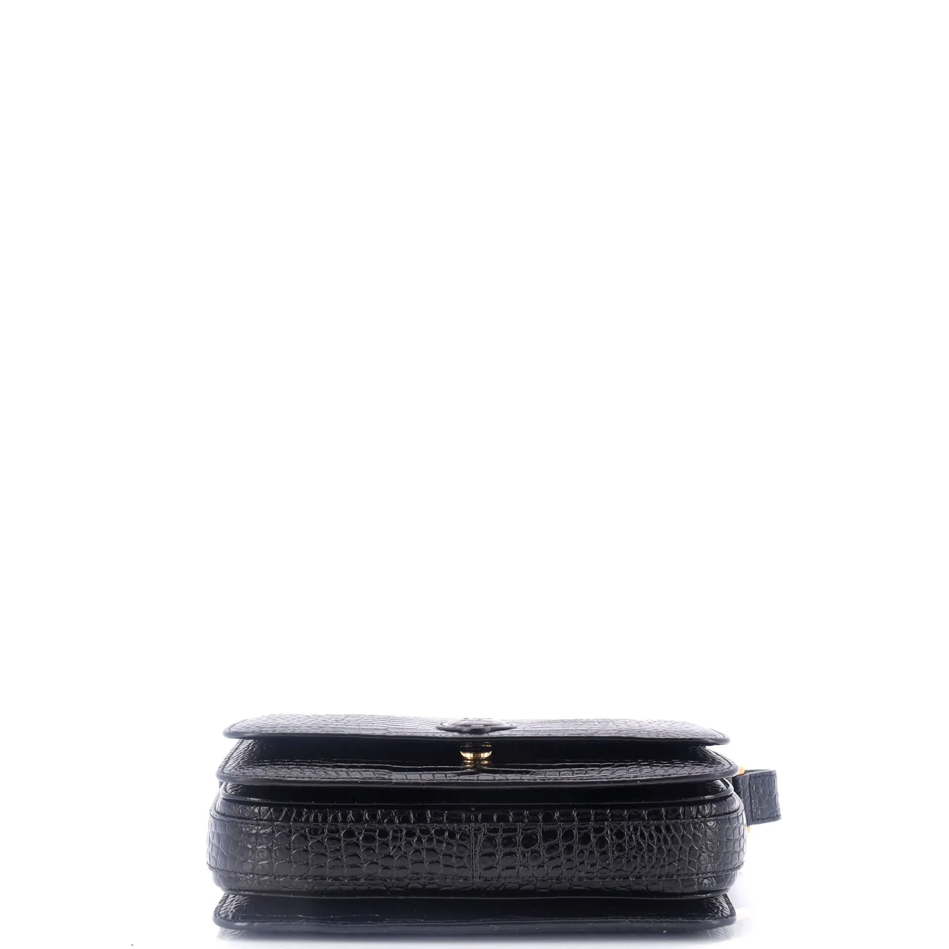 Pre-Loved Saint Laurent Le 61 Saddle Bag Crocodile Embossed Leather Medium sold by Zulily product image thumbnail 4