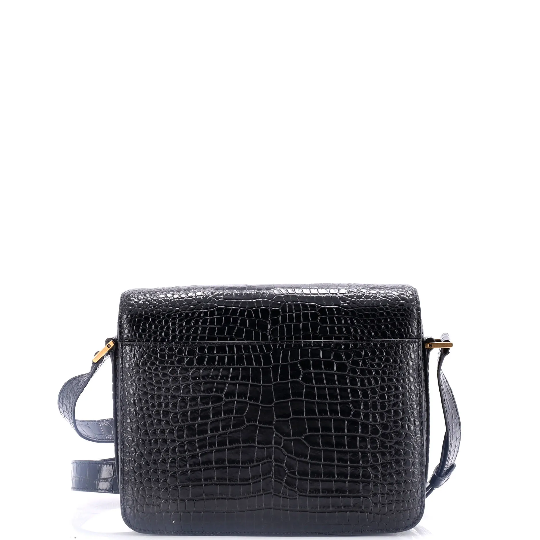 Pre-Loved Saint Laurent Le 61 Saddle Bag Crocodile Embossed Leather Medium sold by Zulily product image thumbnail 3