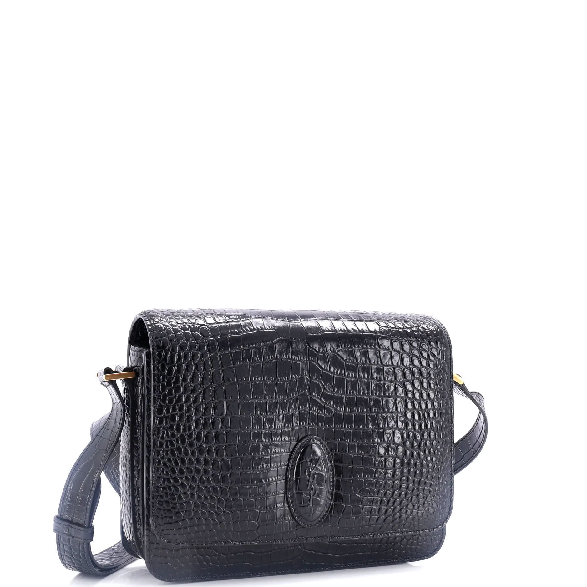 Pre-Loved Saint Laurent Le 61 Saddle Bag Crocodile Embossed Leather Medium sold by Zulily product image thumbnail 2