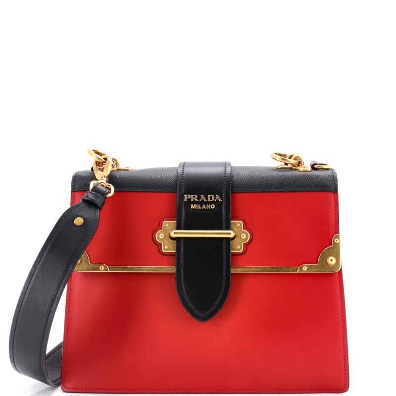 Pre-Loved Prada Cahier Convertible Shoulder Bag City Calf and Saffiano Medium sold by Zulily