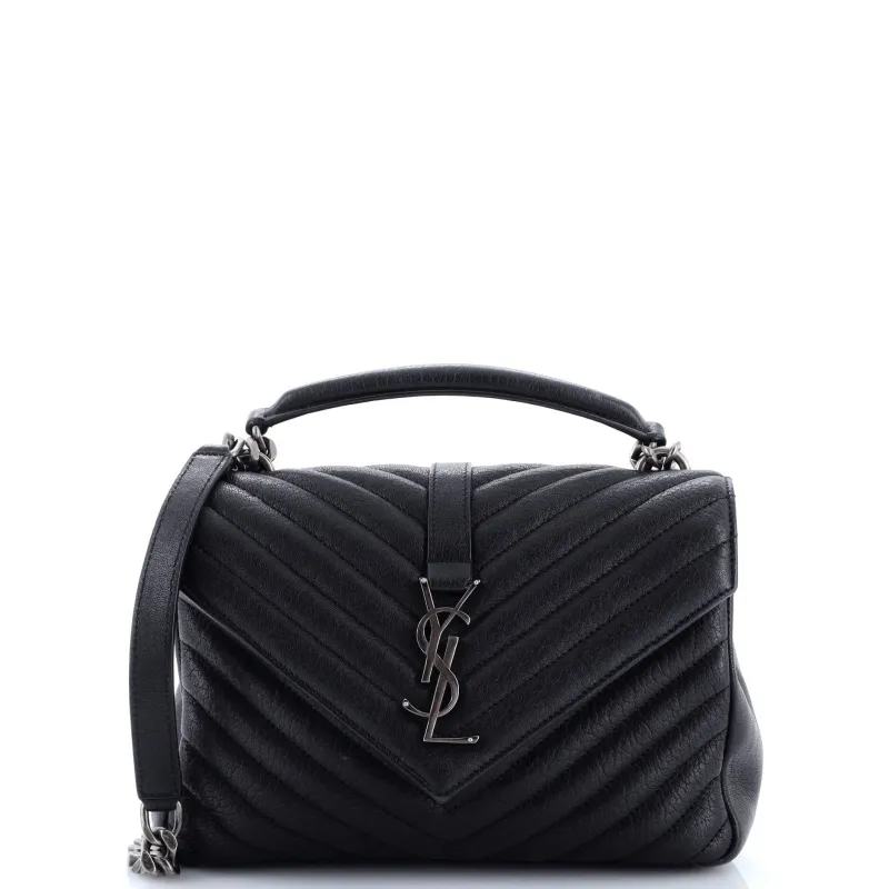 Pre-Loved Saint Laurent Classic Monogram College Bag Matelasse Chevron Leather Medium sold by Zulily