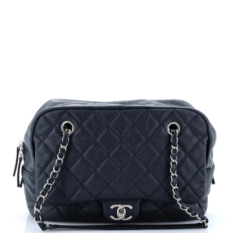 Pre-Loved Chanel Camera Case Flap Bag Quilted Caviar Medium sold by Zulily