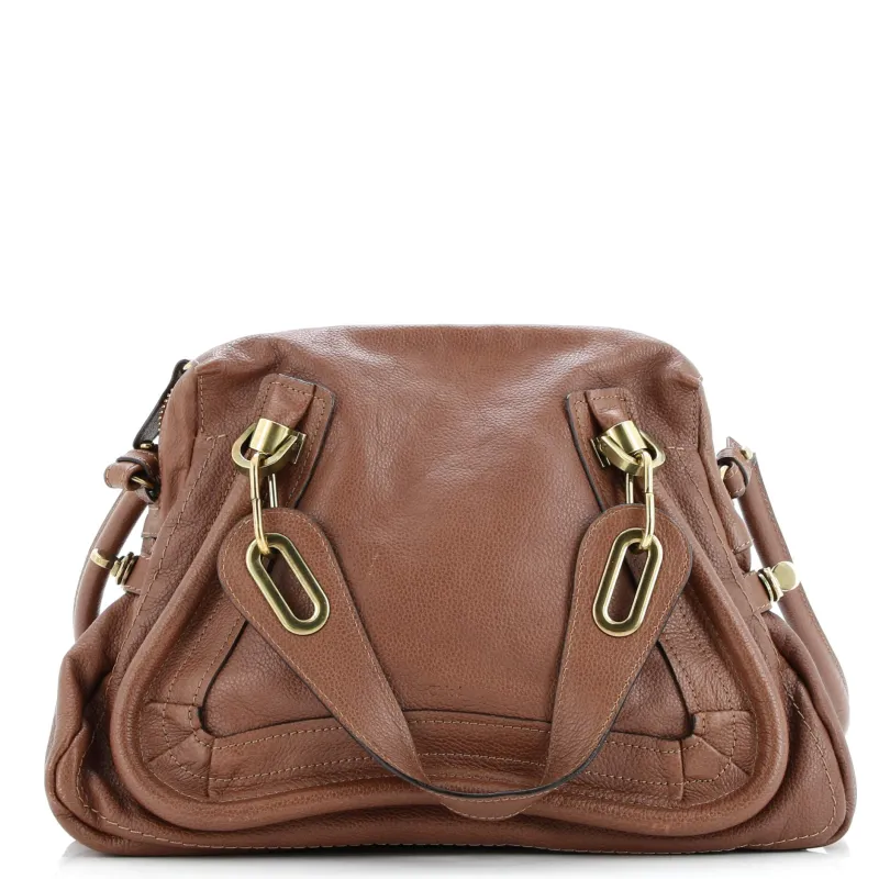 Pre-Loved Chloe Paraty Top Handle Bag Leather Medium sold by Zulily