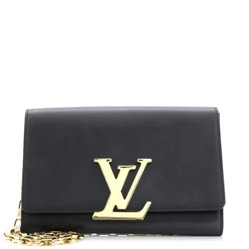 Pre-Loved Louis Vuitton Chain Louise Clutch Leather GM sold by Zulily