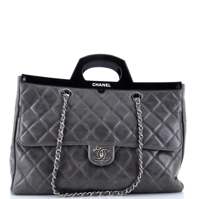 Pre-Loved Chanel CC Delivery Tote Quilted Glazed Calfskin Large sold by Zulily