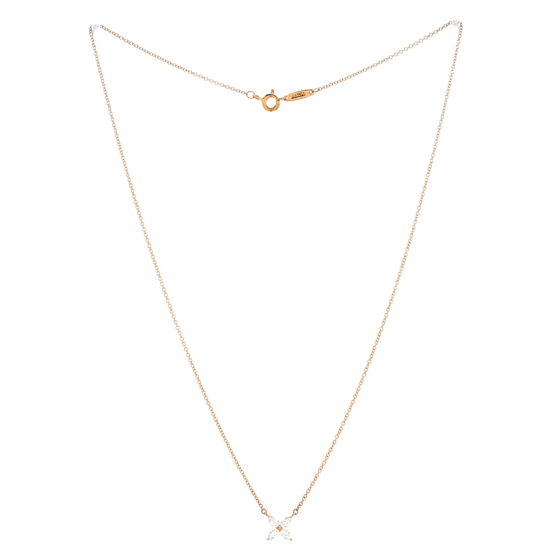 Pre-Loved Tiffany Victoria Pendant Necklace 18K Rose Gold with Diamonds Small sold by Zulily product image thumbnail 3