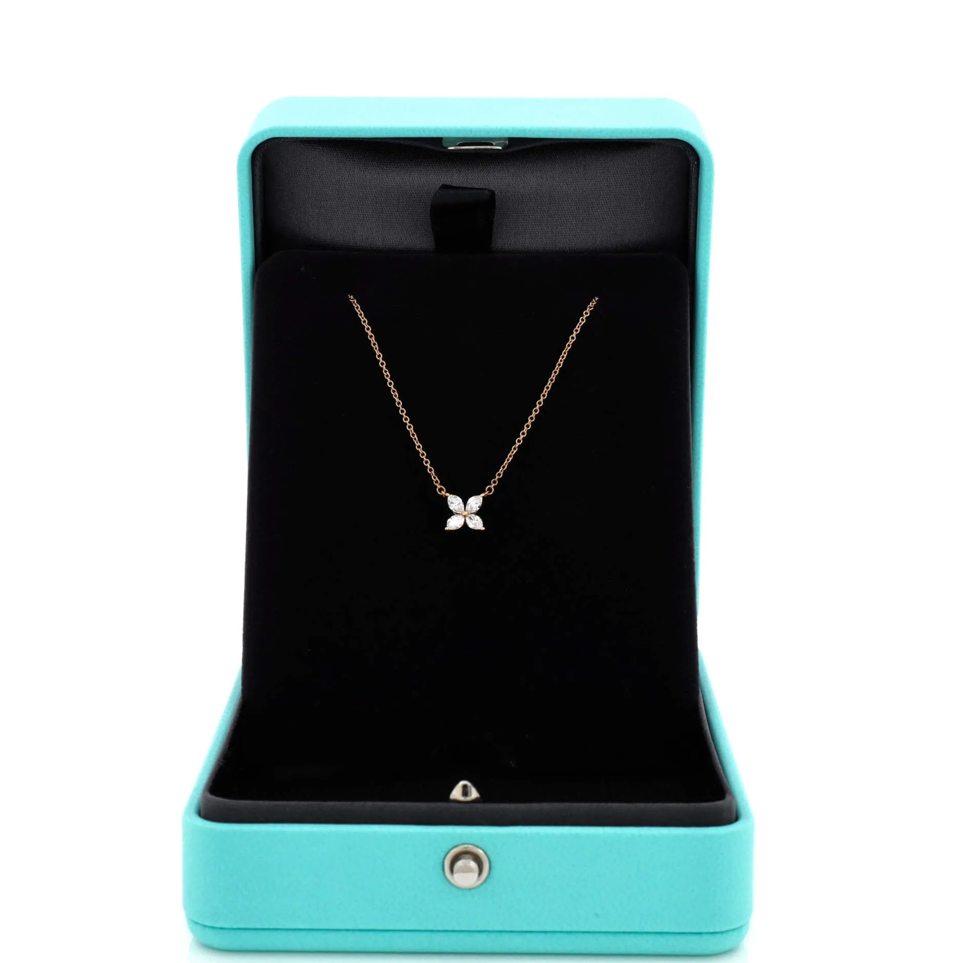 Pre-Loved Tiffany Victoria Pendant Necklace 18K Rose Gold with Diamonds Small sold by Zulily product image thumbnail 2