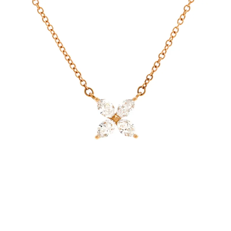Pre-Loved Tiffany Victoria Pendant Necklace 18K Rose Gold with Diamonds Small sold by Zulily
