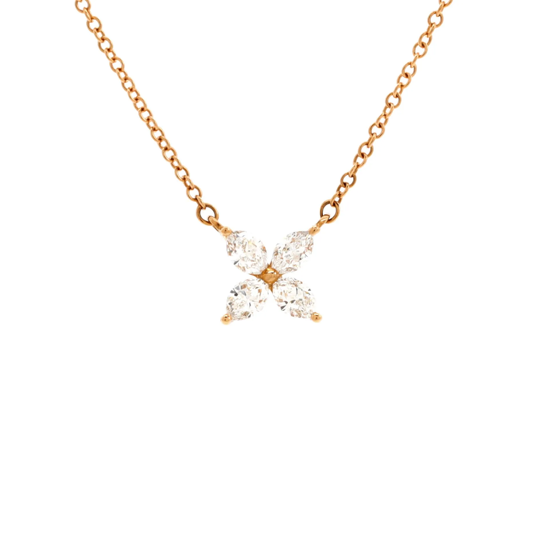 Pre-Loved Tiffany Victoria Pendant Necklace 18K Rose Gold with Diamonds Small sold by Zulily