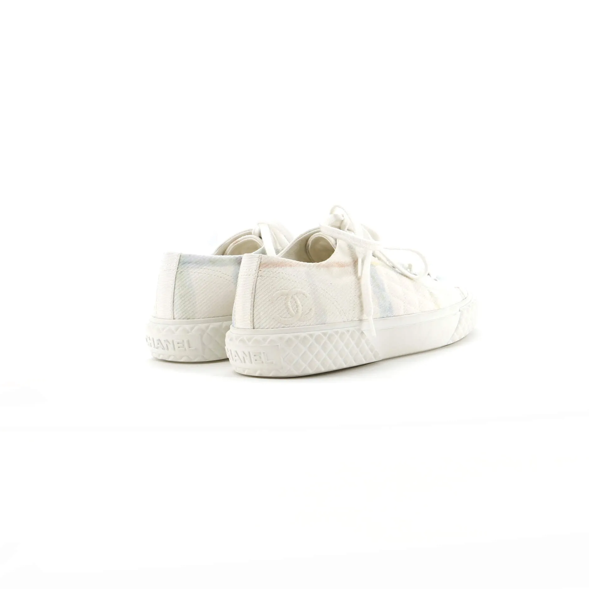 Pre-Loved Chanel Women's CC Lace Up Sneakers Printed Quilted Canvas sold by Zulily product image thumbnail 3