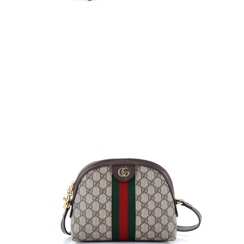 Pre-Loved Gucci Ophidia Dome Shoulder Bag GG Coated Canvas Small sold by Zulily
