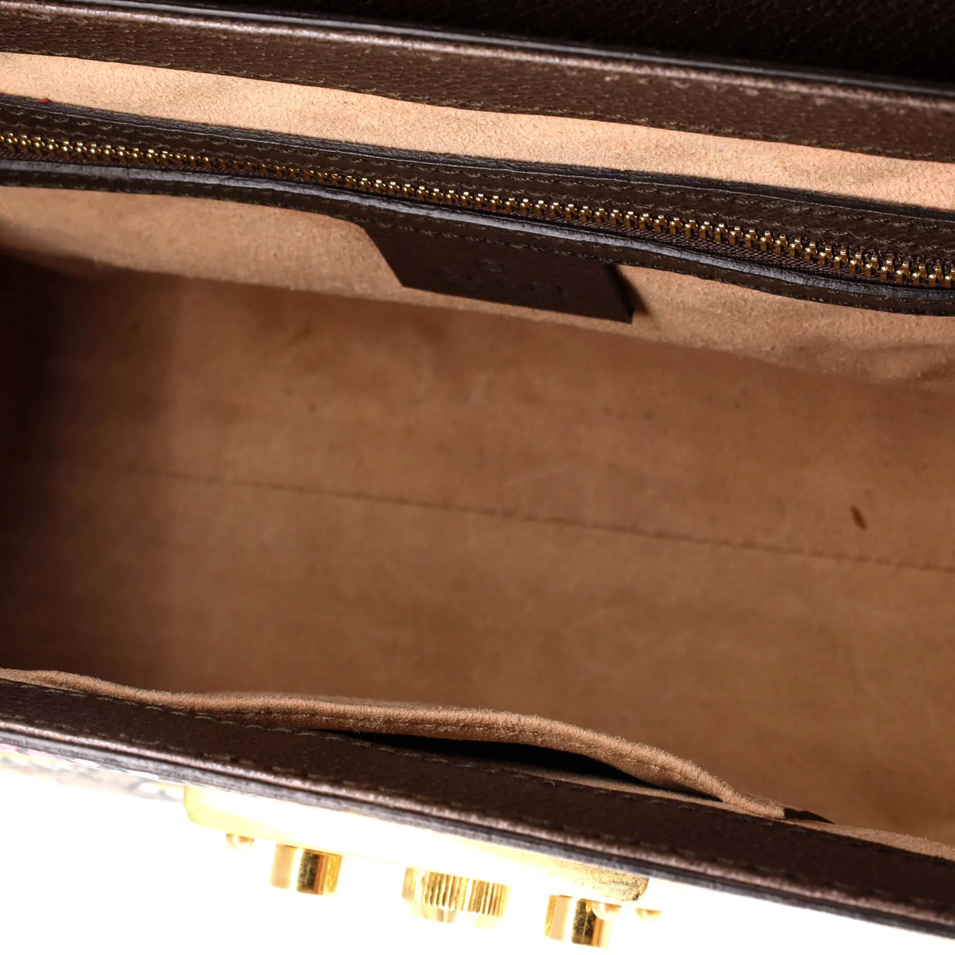 Pre-Loved Gucci Padlock Top Handle Bag Bengal Print GG Coated Canvas Small sold by Zulily product image thumbnail 5