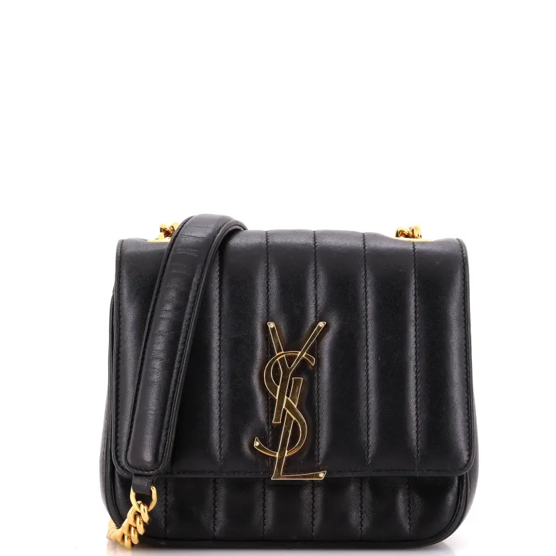 Pre-Loved Saint Laurent Vicky Crossbody Bag Vertical Quilted Leather Small sold by Zulily