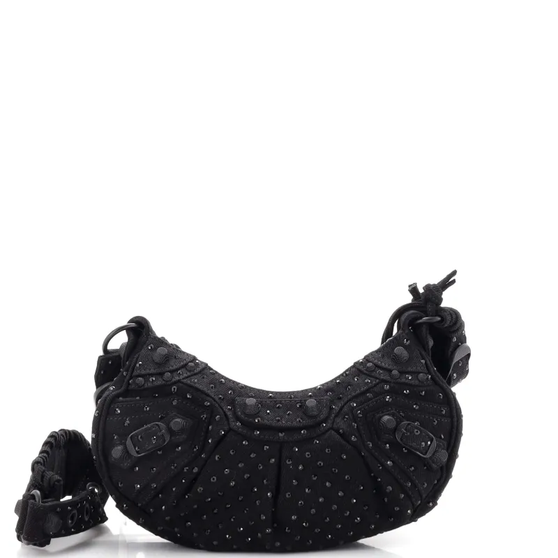 Pre-Loved Balenciaga Le Cagole Giant Studs Shoulder Bag Rhinestones XS sold by Zulily