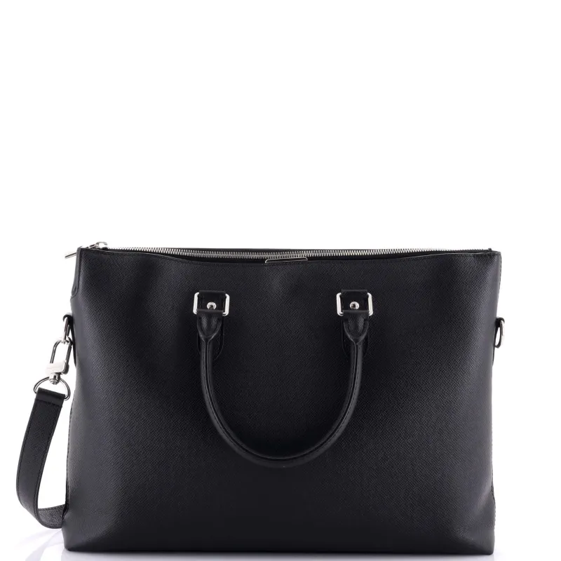 Pre-Loved Louis Vuitton Anton Soft Briefcase Taiga Leather sold by Zulily