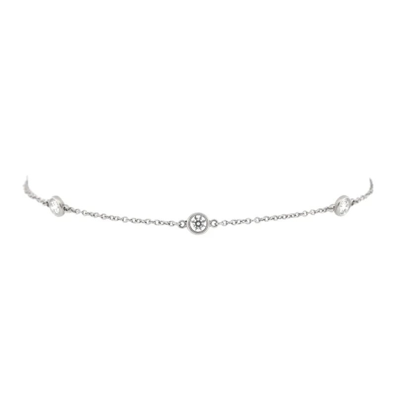 Pre-Loved Tiffany Elsa Peretti Diamonds By The Yard 5 Stone Bracelet Platinum with Diamonds sold by Zulily