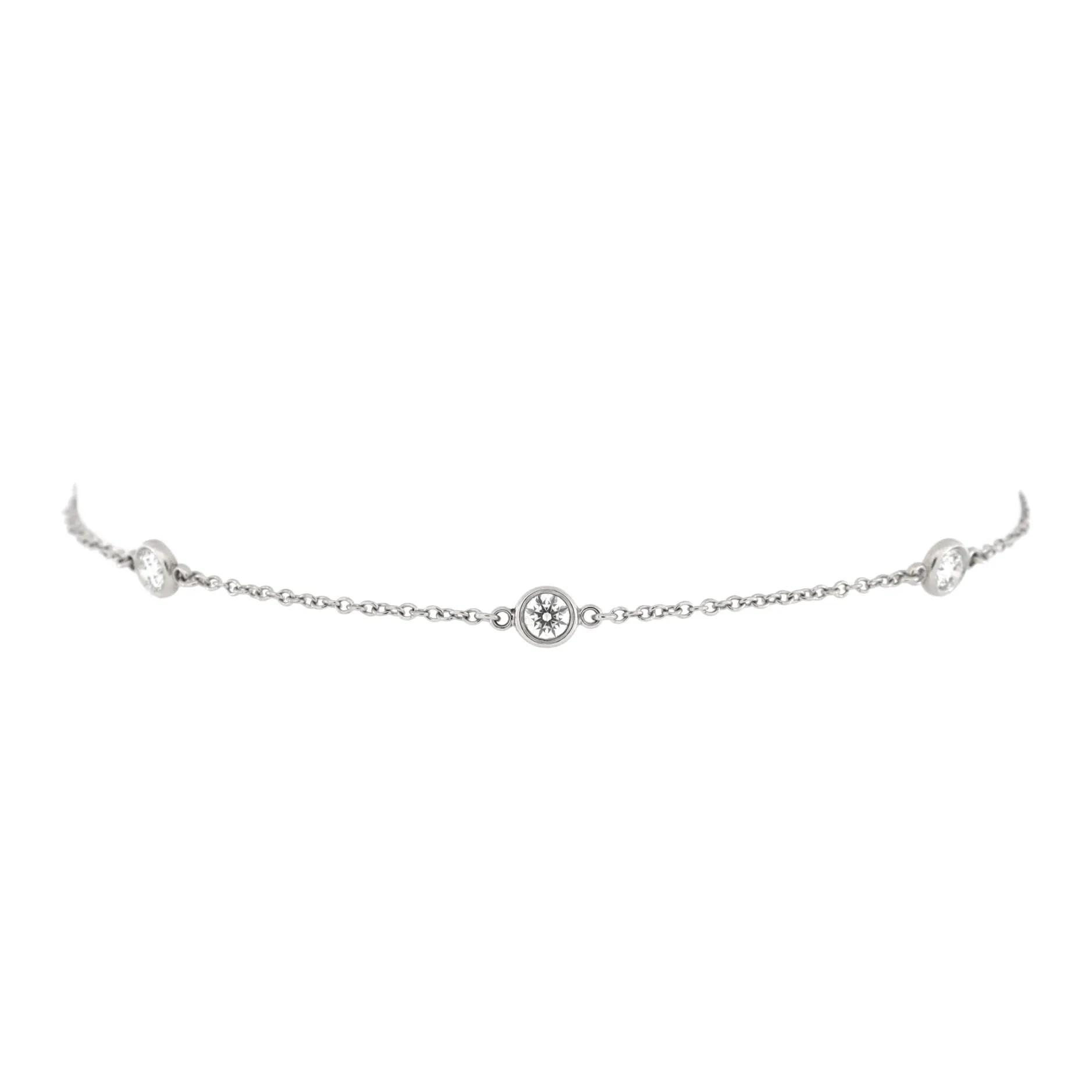 Pre-Loved Tiffany Elsa Peretti Diamonds By The Yard 5 Stone Bracelet Platinum with Diamonds sold by Zulily