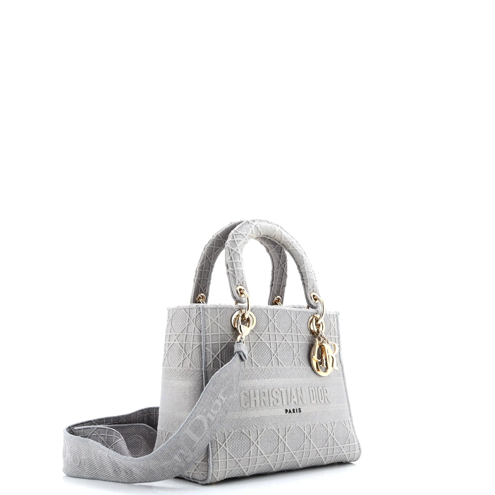 Pre-Loved Christian Dior Lady D-Lite Bag Cannage Embroidered Canvas Medium sold by Zulily product image thumbnail 2