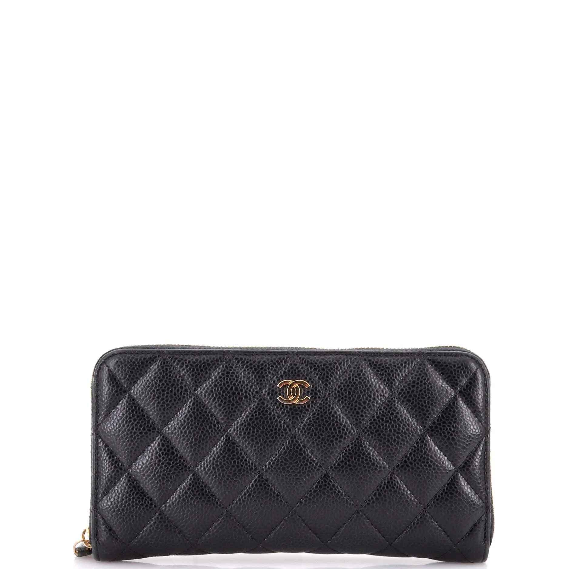 Pre-Loved Chanel Zip Around Wallet Quilted Caviar Long sold by Zulily