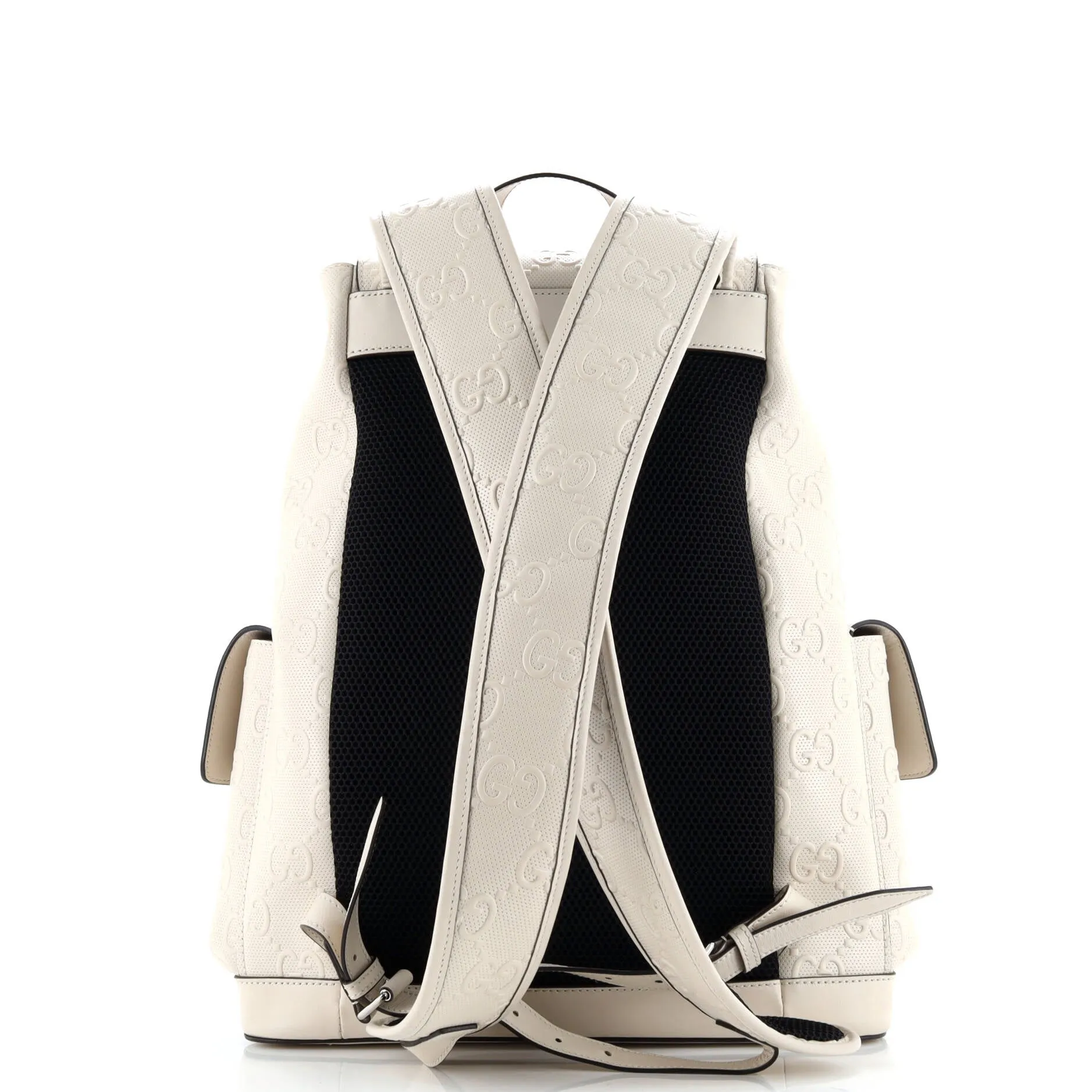 Pre-Loved Gucci Double Buckle Backpack GG Embossed Perforated Leather Large sold by Zulily product image thumbnail 3