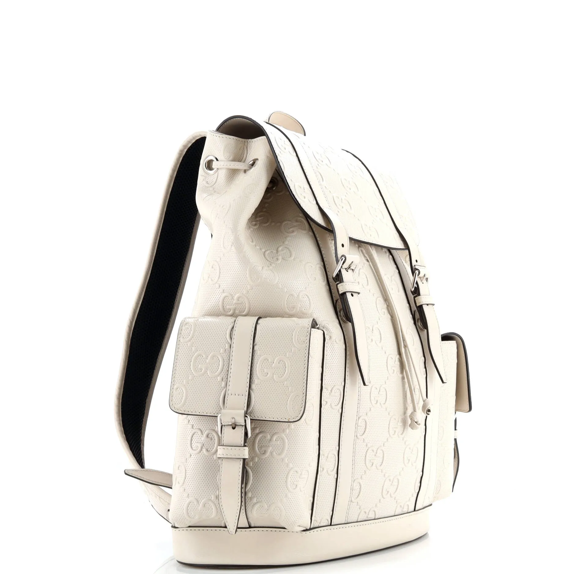 Pre-Loved Gucci Double Buckle Backpack GG Embossed Perforated Leather Large sold by Zulily product image thumbnail 2