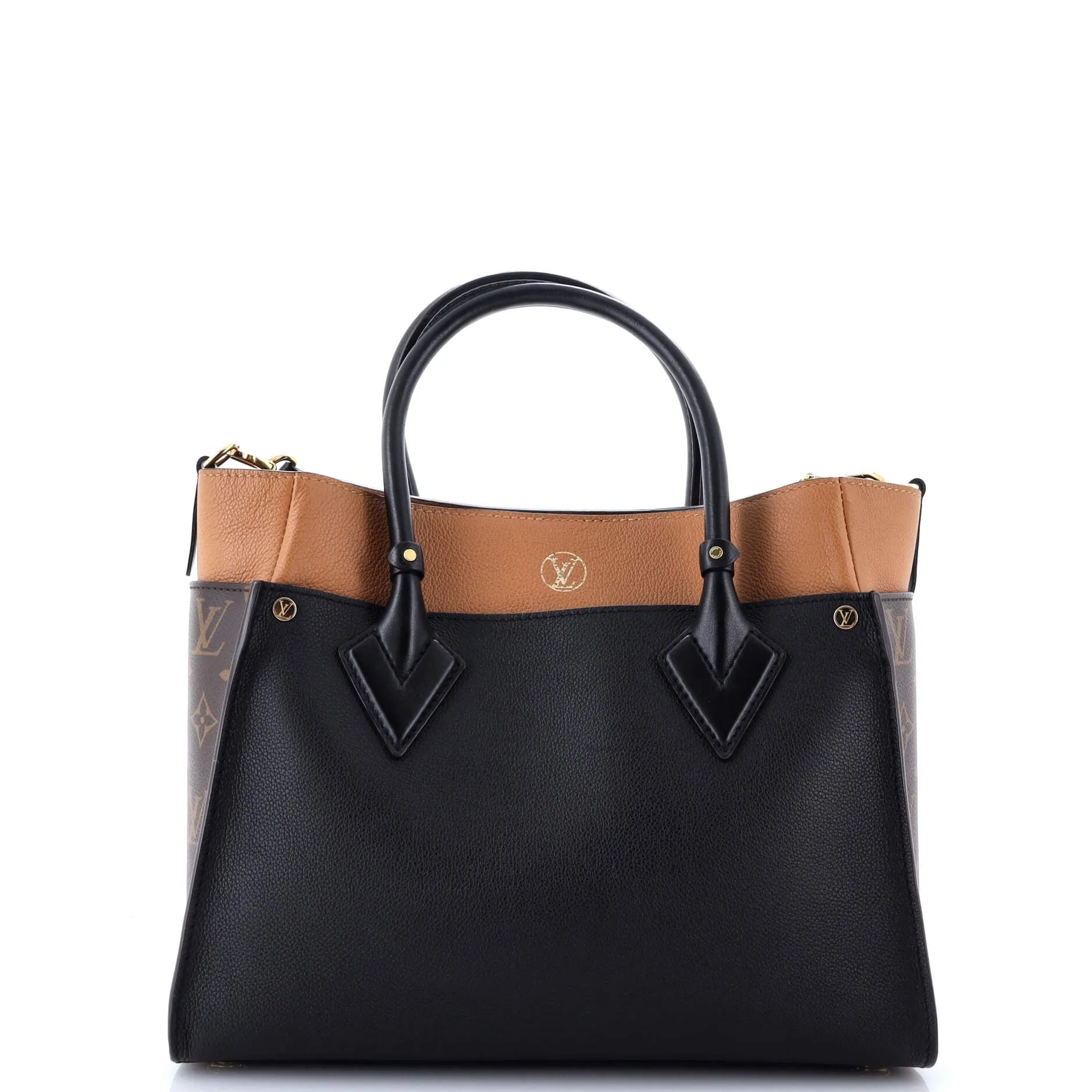 Pre-Loved Louis Vuitton On My Side Tote Leather with Monogram Canvas MM sold by Zulily product image thumbnail 3