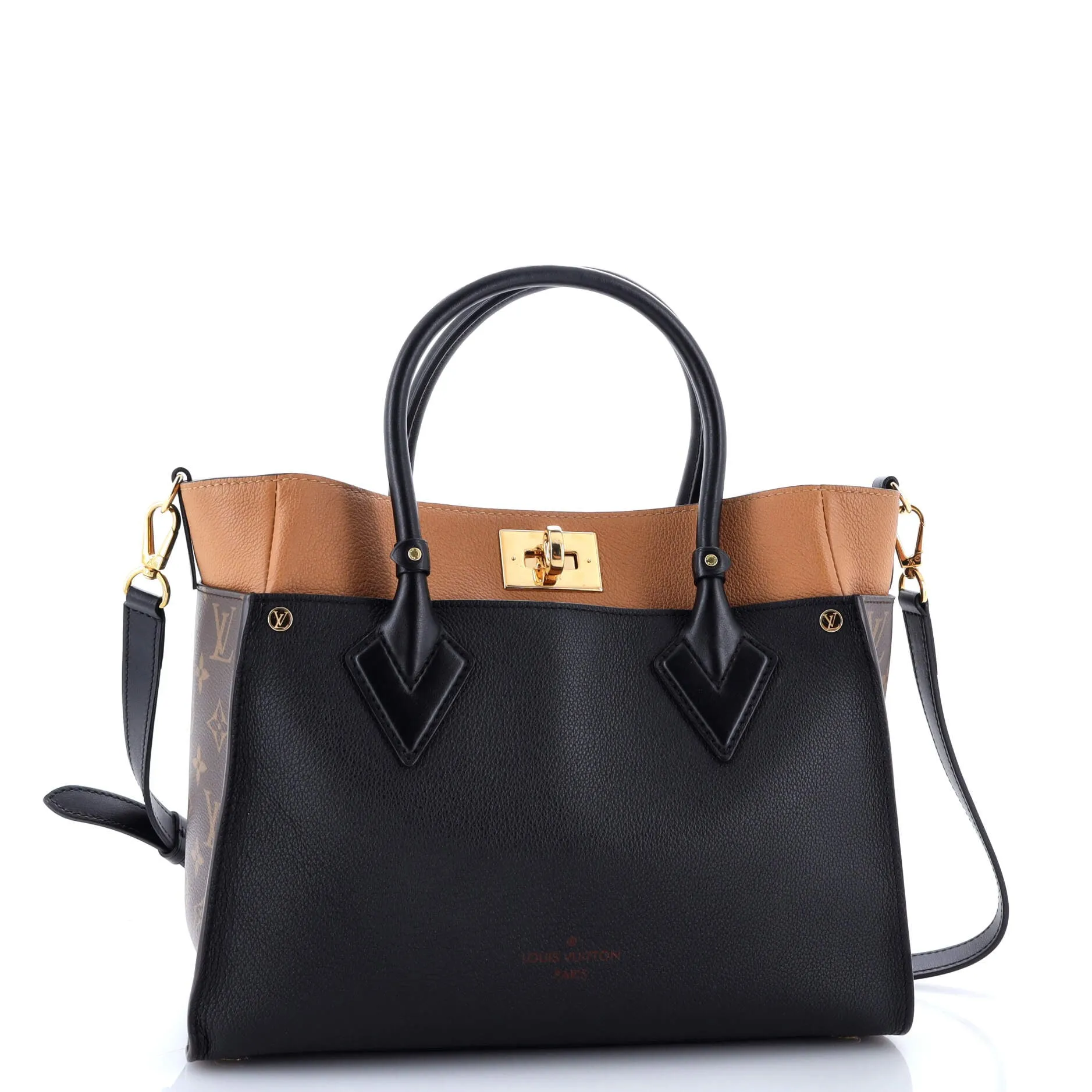Pre-Loved Louis Vuitton On My Side Tote Leather with Monogram Canvas MM sold by Zulily product image thumbnail 2
