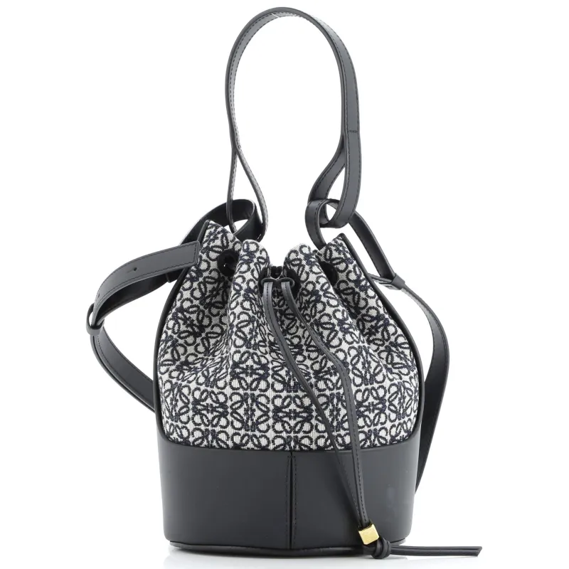 Pre-Loved Loewe Balloon Bucket Bag Anagram Canvas and Leather Small made by Loewe