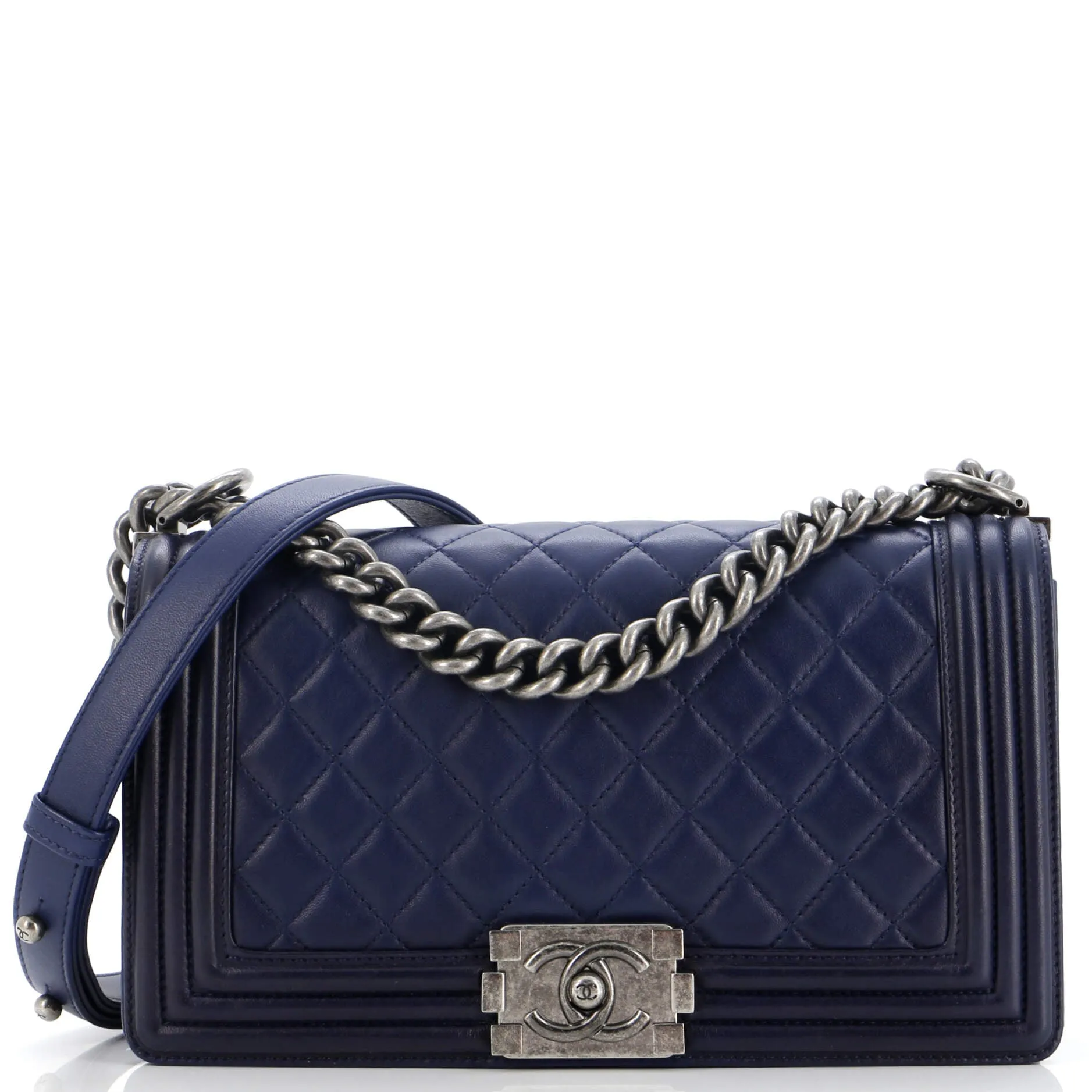 Pre-Loved Chanel Boy Flap Bag Quilted Lambskin Old Medium sold by Zulily