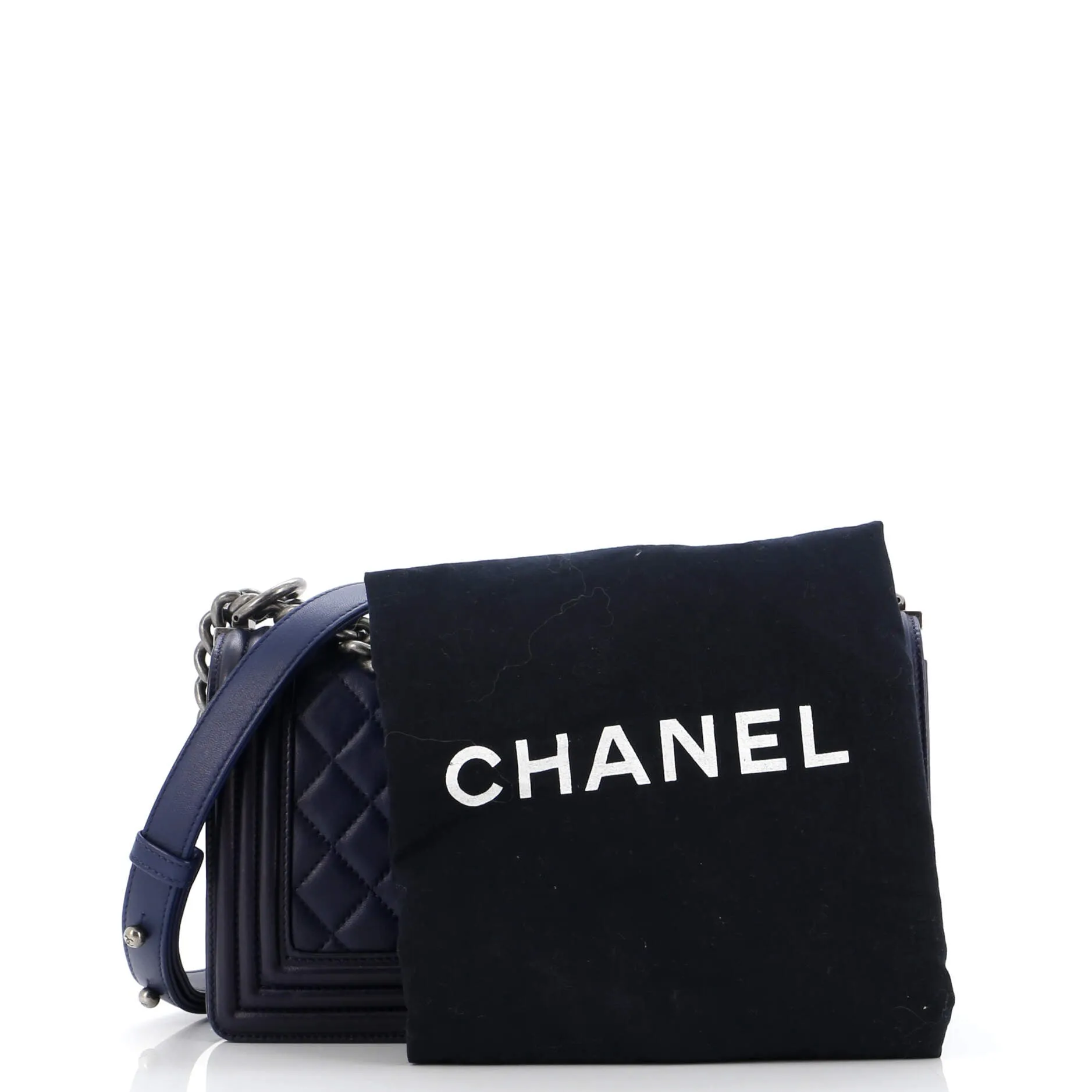 Pre-Loved Chanel Boy Flap Bag Quilted Lambskin Old Medium sold by Zulily product image thumbnail 2