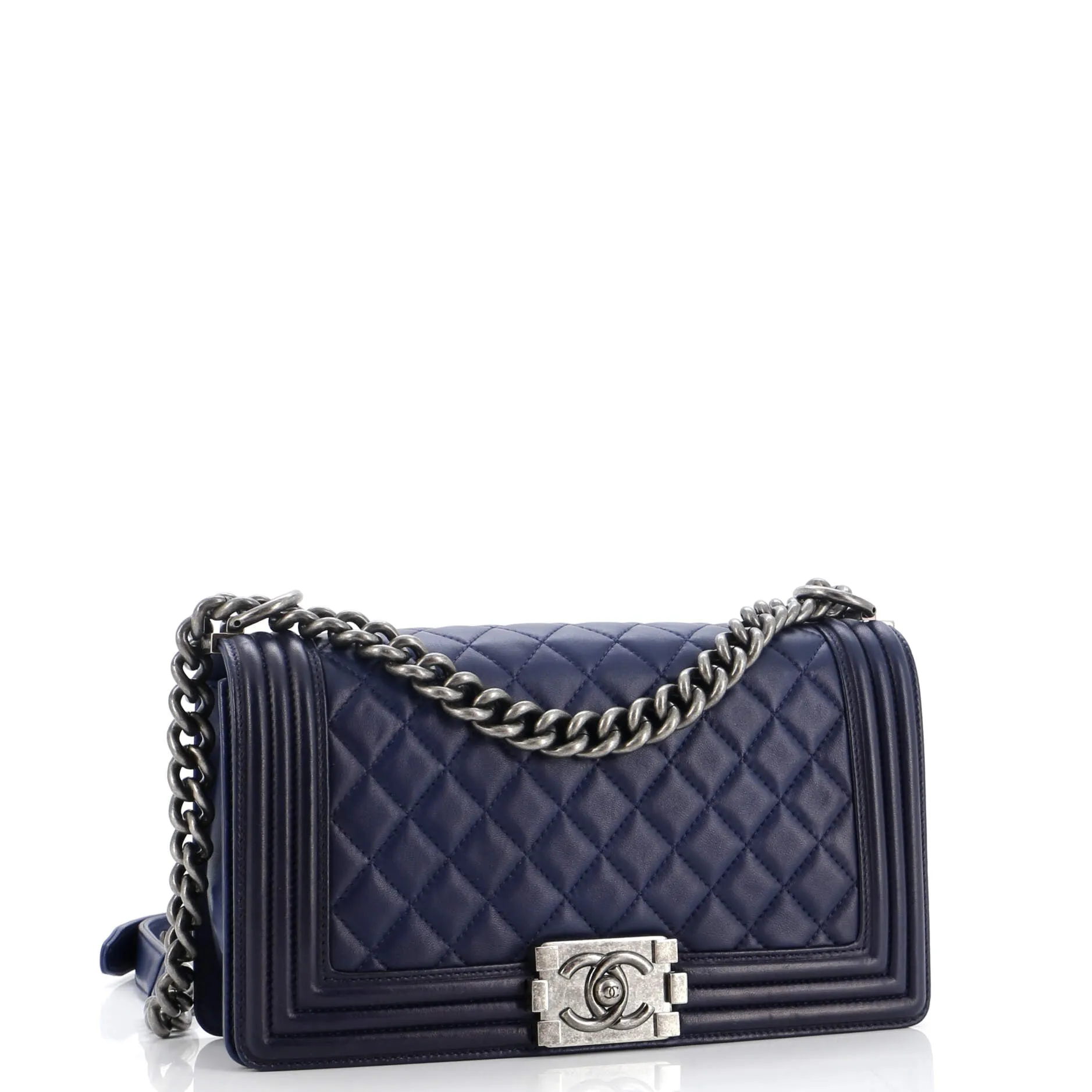 Pre-Loved Chanel Boy Flap Bag Quilted Lambskin Old Medium sold by Zulily product image thumbnail 3