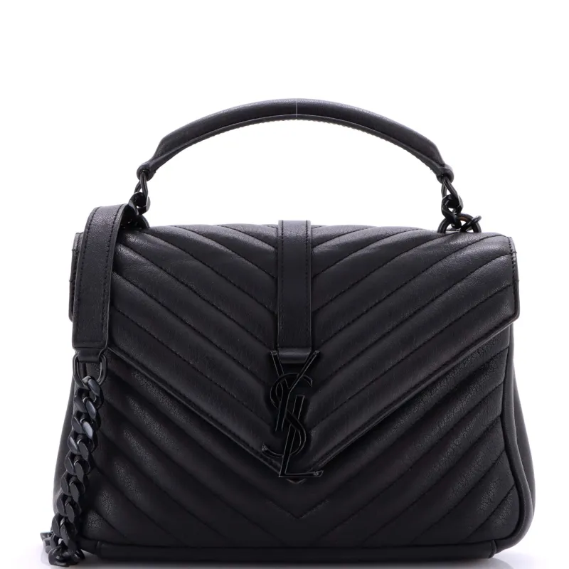 Pre-Loved Saint Laurent Classic Monogram College Bag Matelasse Chevron Leather Medium sold by Zulily