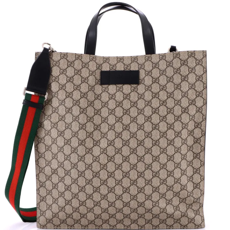 Pre-Loved Gucci Convertible Soft Open Tote GG Coated Canvas Tall sold by Zulily