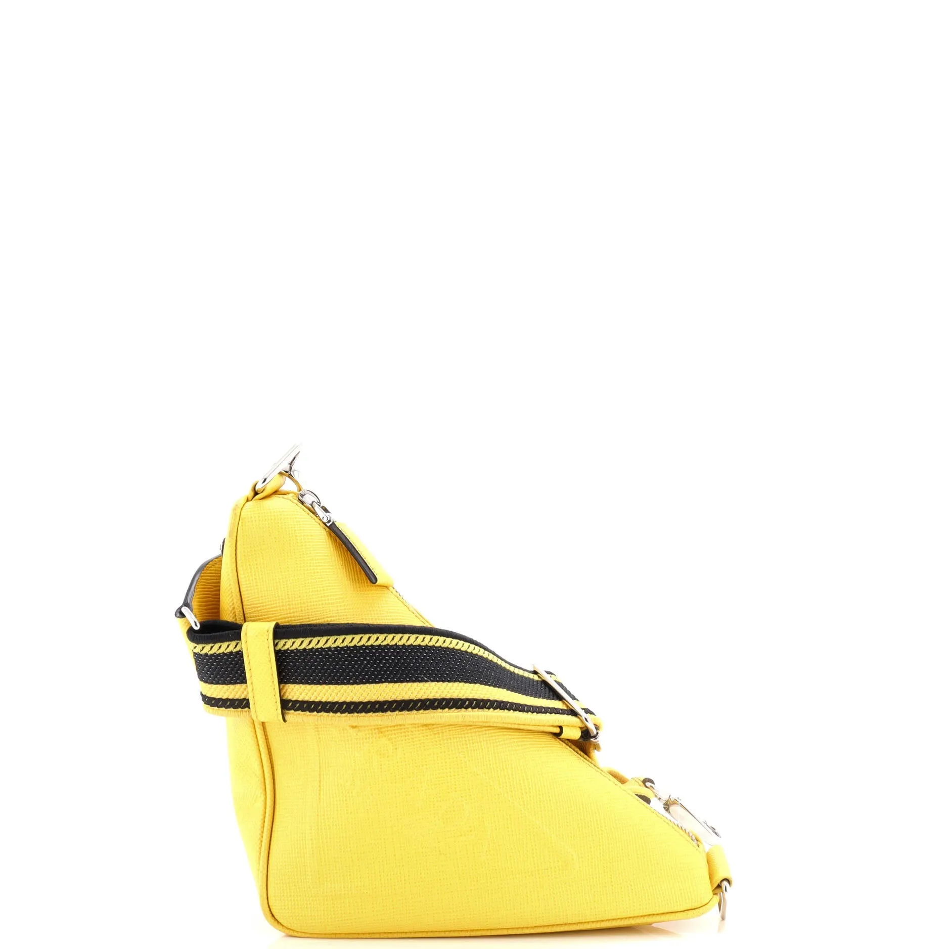 Pre-Loved Prada Triangle Logo Zip Crossbody Bag Saffiano Leather Small sold by Zulily