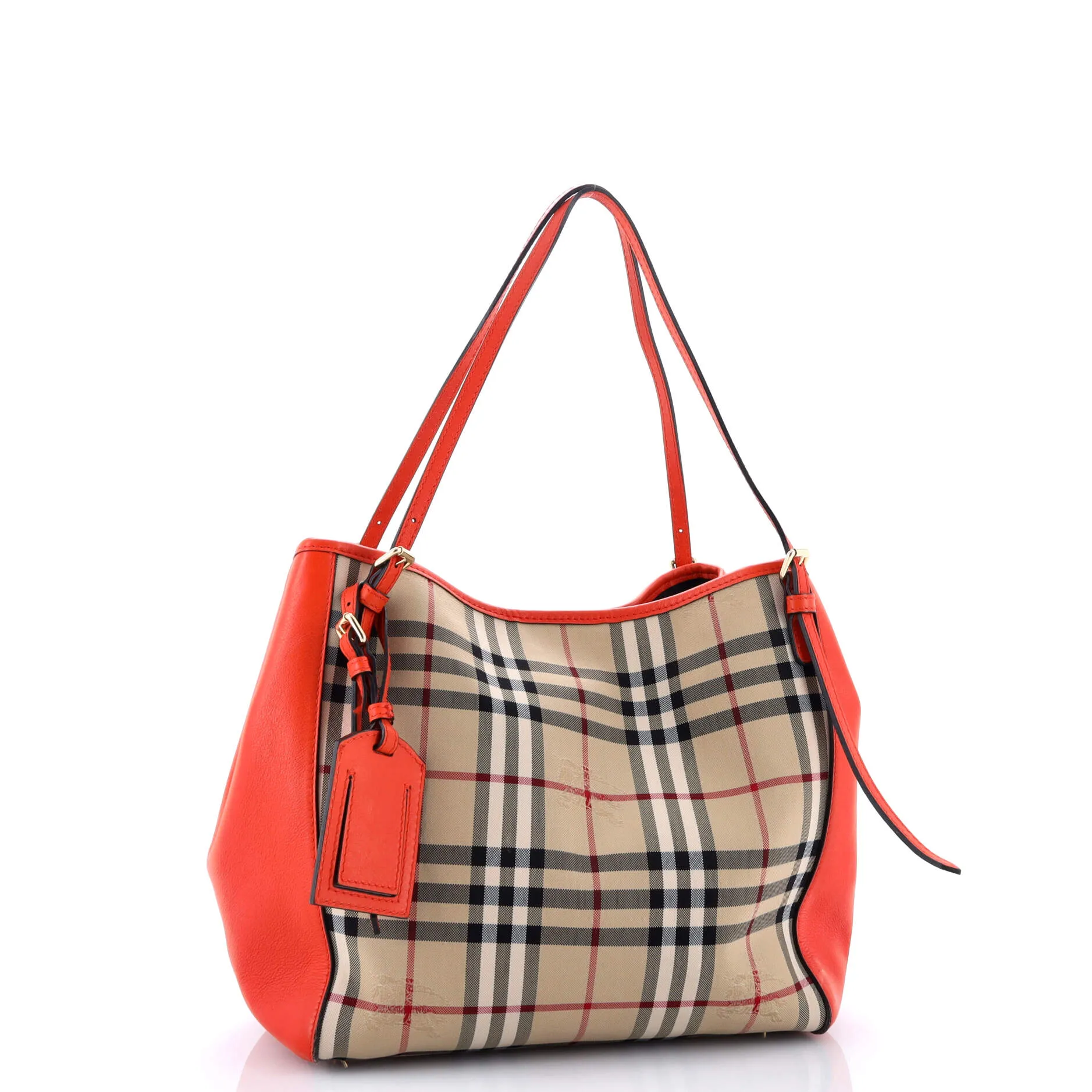 Pre-Loved Burberry Canterbury Panels Tote Haymarket Coated Canvas and Leather Small sold by Zulily product image thumbnail 2