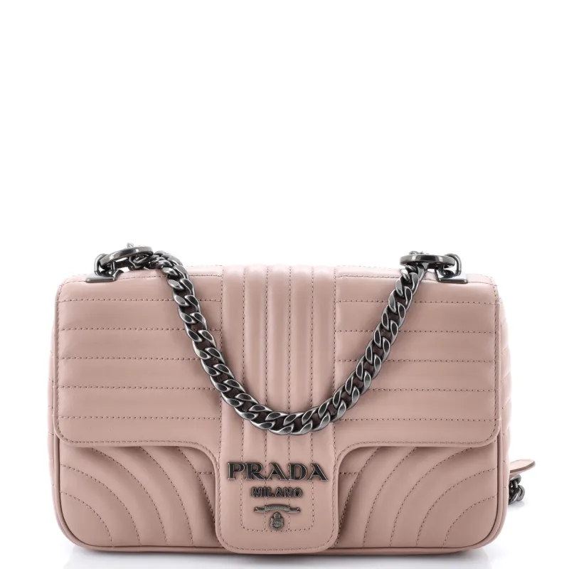 Pre-Loved Prada Chain Flap Shoulder Bag Diagramme Quilted Leather Medium sold by Zulily