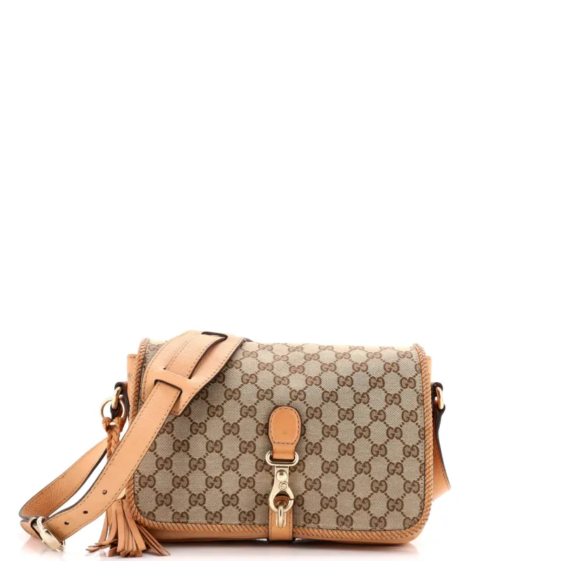 Pre-Loved Gucci Marrakech Messenger Bag GG Canvas with Leather Medium made by Gucci