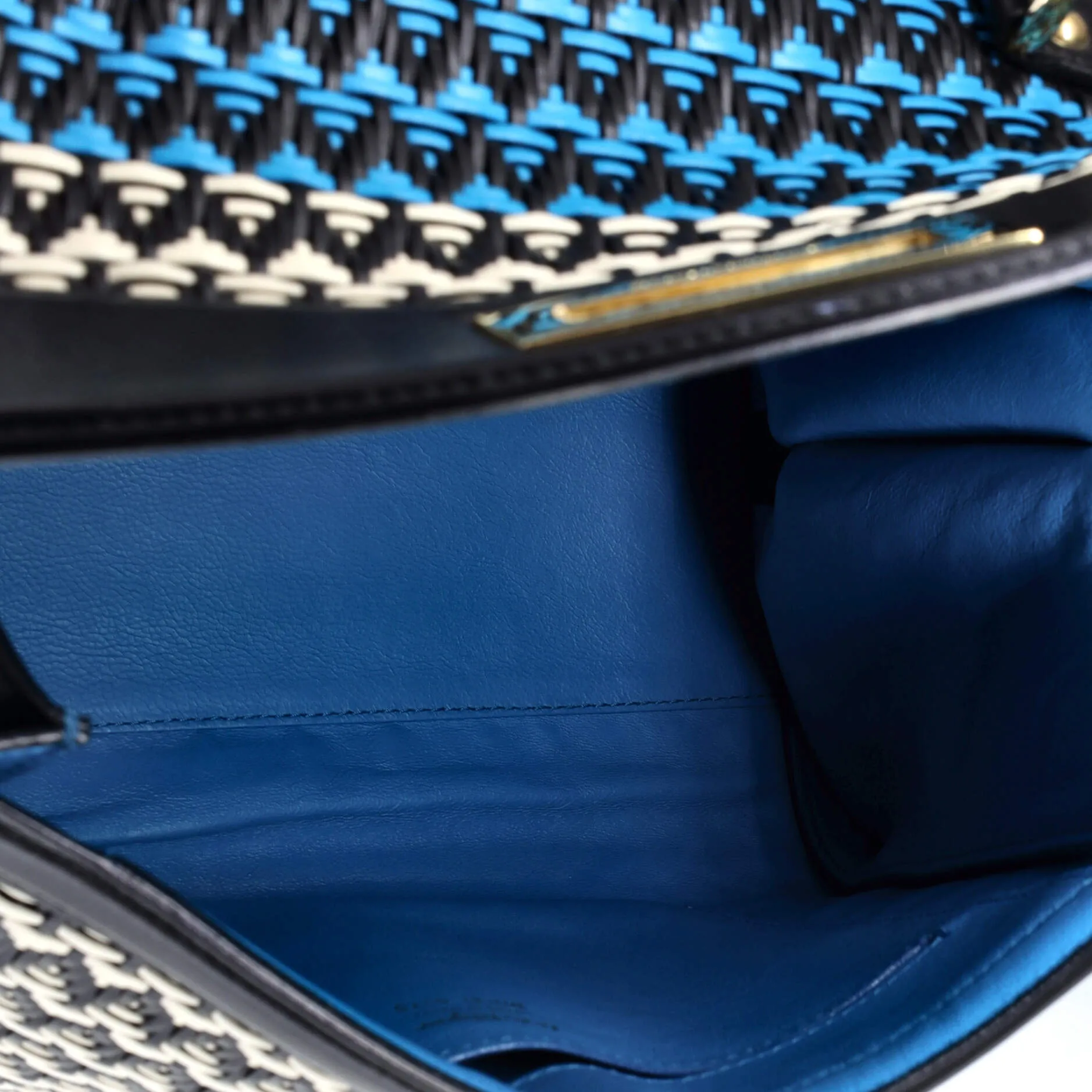 Pre-Loved Ferragamo Sofia Satchel Multicolor Woven Leather Medium sold by Zulily product image thumbnail 5