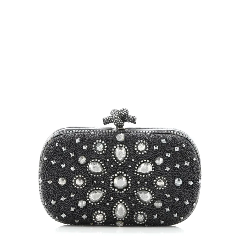 Pre-Loved Bottega Veneta Box Knot Clutch Embellished Stingray Small sold by Zulily