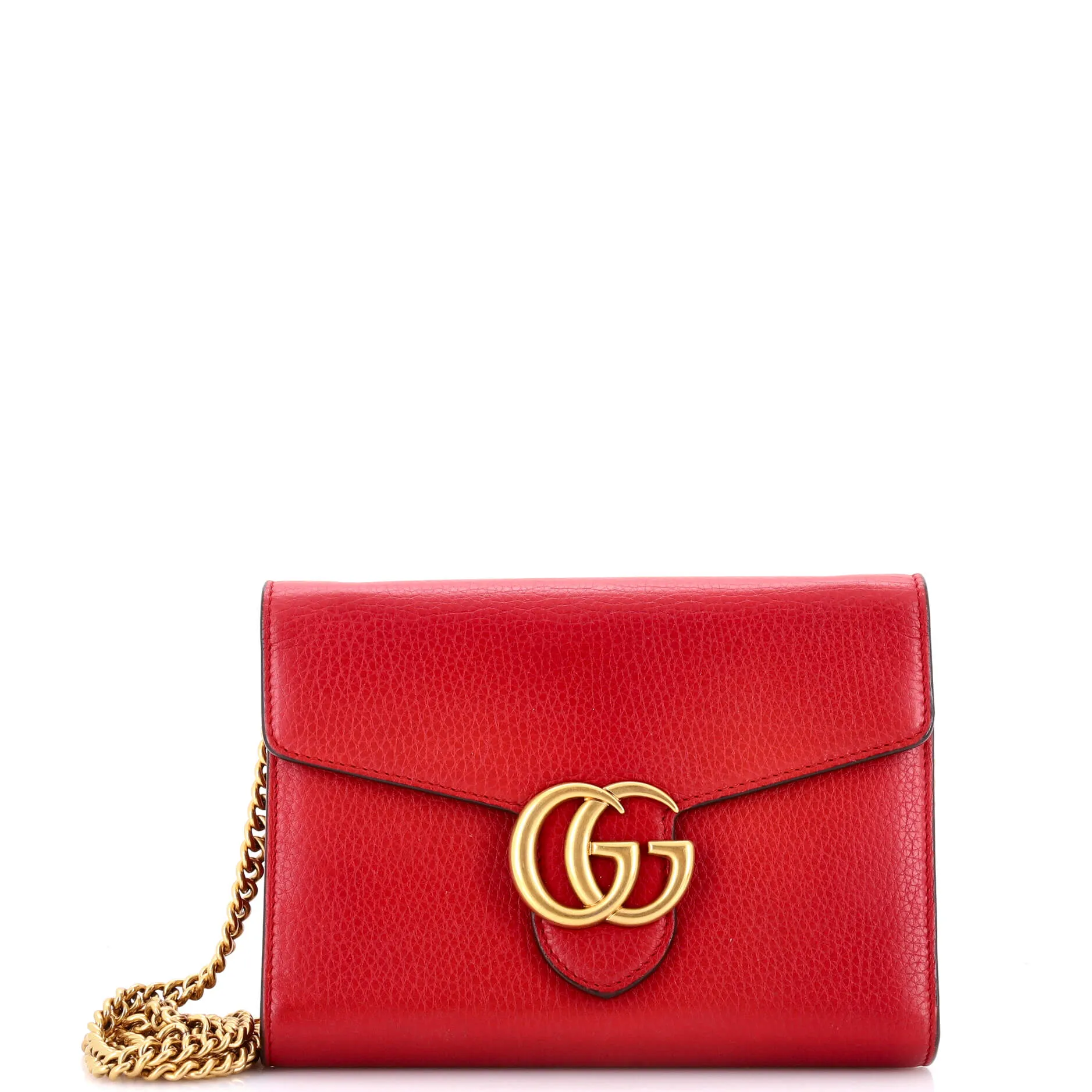Pre-Loved Gucci GG Marmont Chain Wallet Leather Mini sold by Zulily