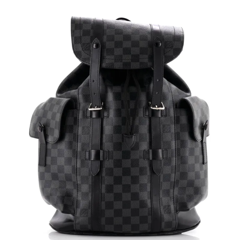 Pre-Loved Louis Vuitton Christopher Backpack Damier Graphite PM made by Louis Vuitton