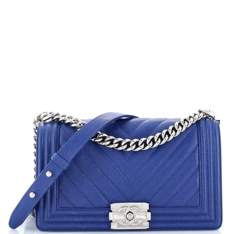 Pre-Loved Chanel Boy Flap Bag Chevron Lambskin New Medium sold by Zulily
