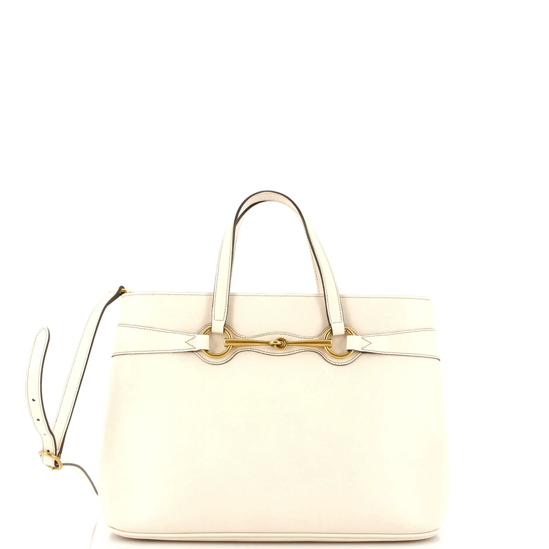 Pre-Loved Gucci Bright Bit Convertible Tote Leather Medium sold by Zulily