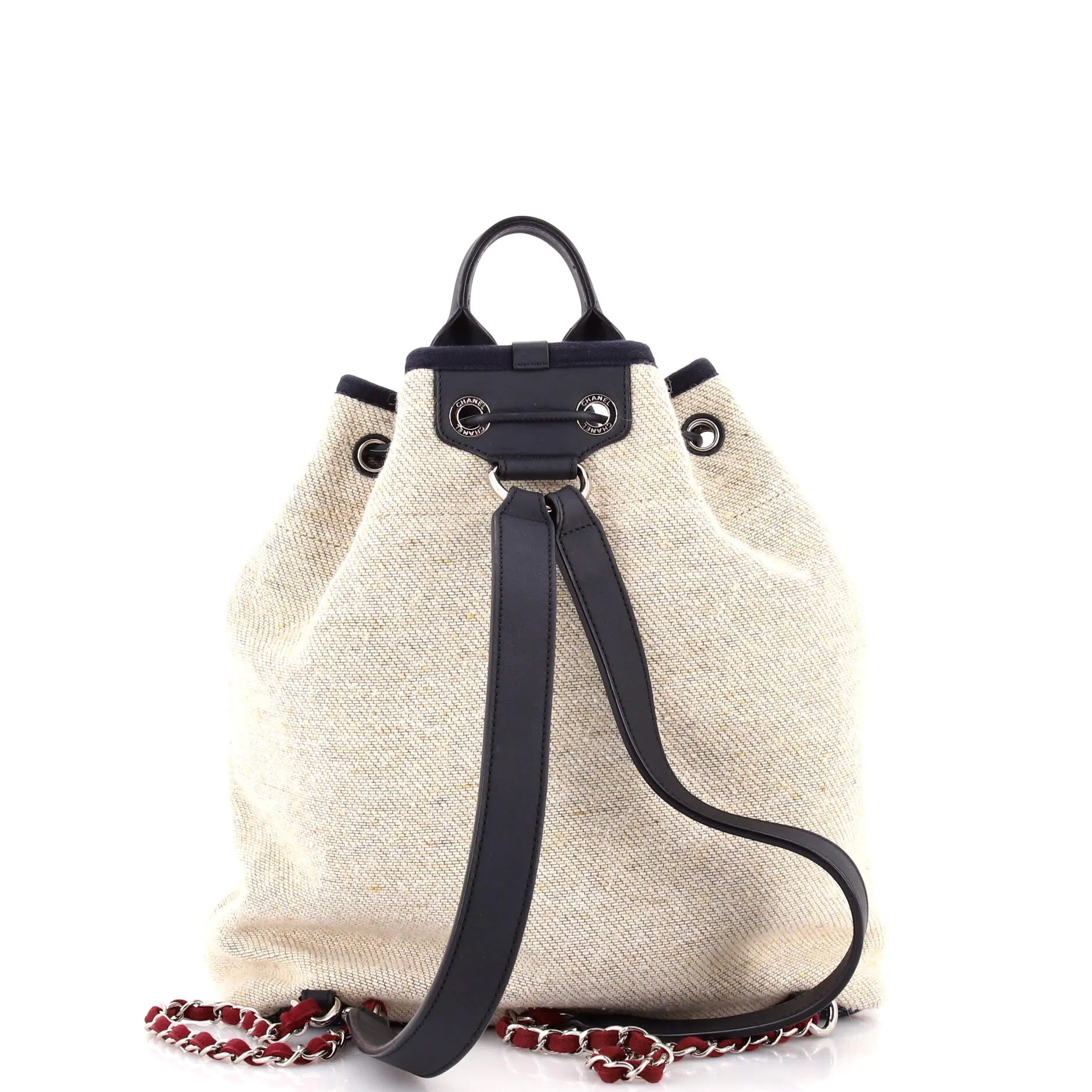 Pre-Loved Chanel Deauville Backpack Canvas Large sold by Zulily product image thumbnail 3