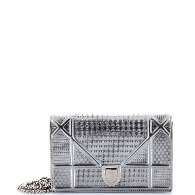 Pre-Loved Christian Dior Diorama Wallet on Chain Cannage Embossed Calfskin sold by Zulily