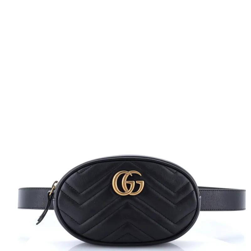 Pre-Loved Gucci GG Marmont Belt Bag Matelasse Leather sold by Zulily