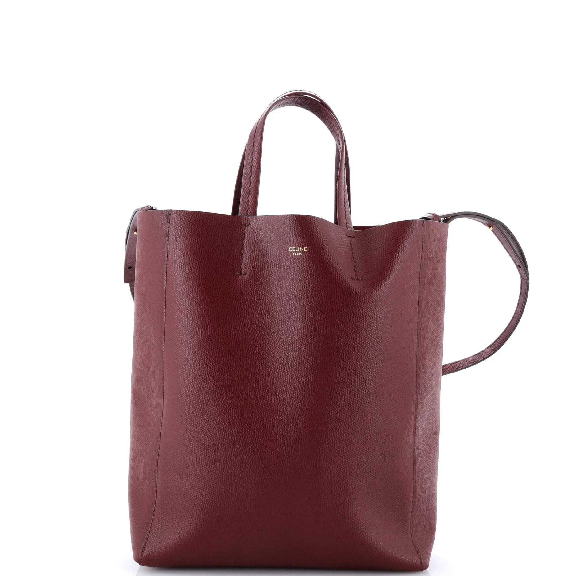Pre-Loved Celine Vertical Cabas Tote Grained Calfskin Small sold by Zulily