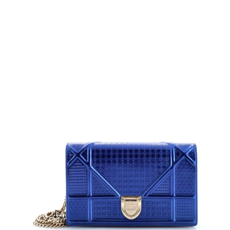 Pre-Loved Christian Dior Diorama Wallet on Chain Cannage Embossed Calfskin sold by Zulily