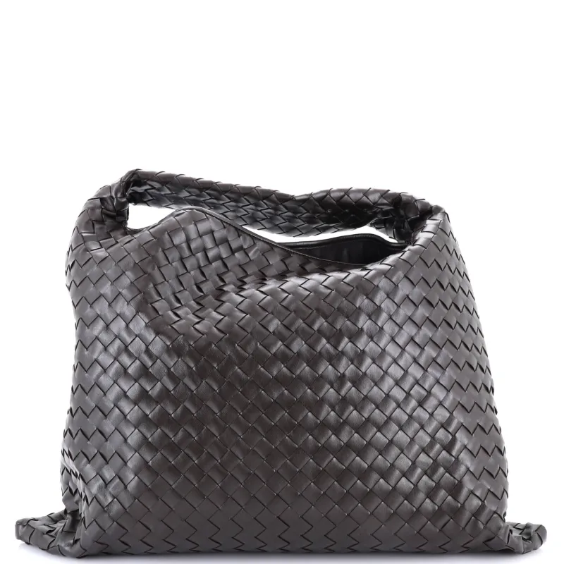 Pre-Loved Bottega Veneta Hop Hobo Intrecciato Leather Large made by Bottega Veneta